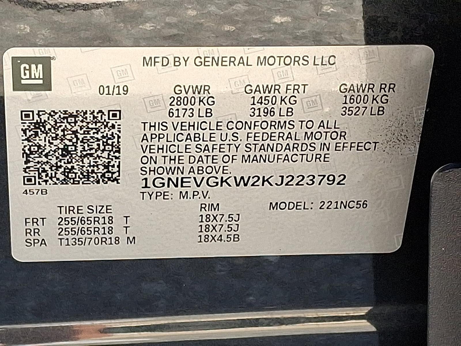 2019 Chevrolet Traverse LT Cloth