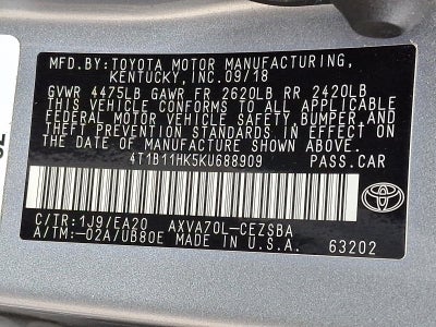 2019 Toyota Camry SE