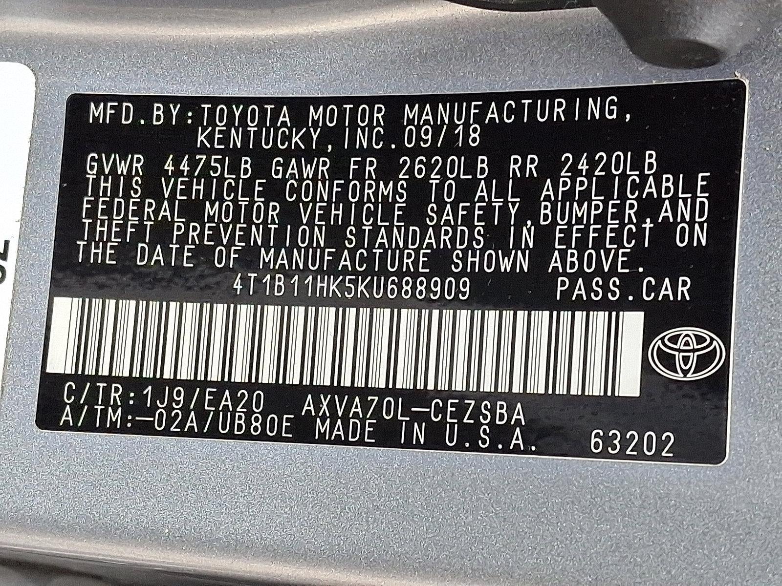 2019 Toyota Camry SE