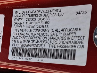 2025 Acura TLX A-SPEC Package