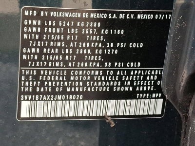 2018 Volkswagen Tiguan 2.0T S