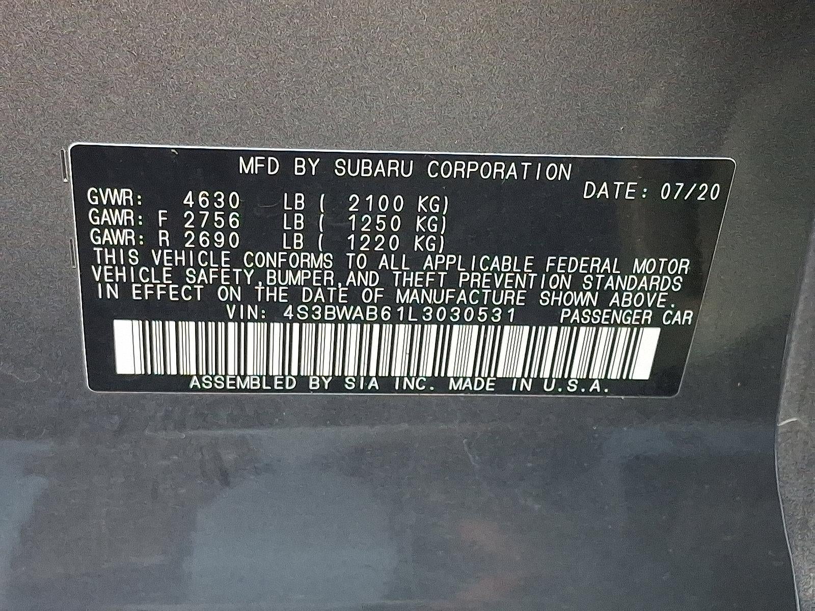 2020 Subaru Legacy CVT