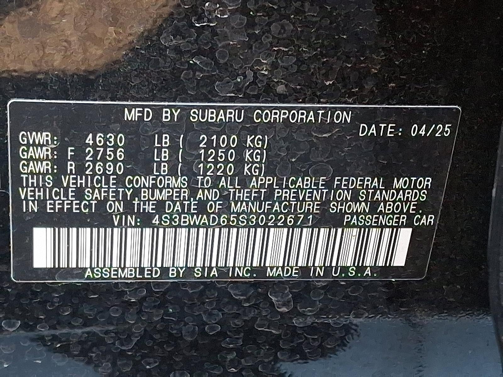 2025 Subaru Legacy Premium AWD