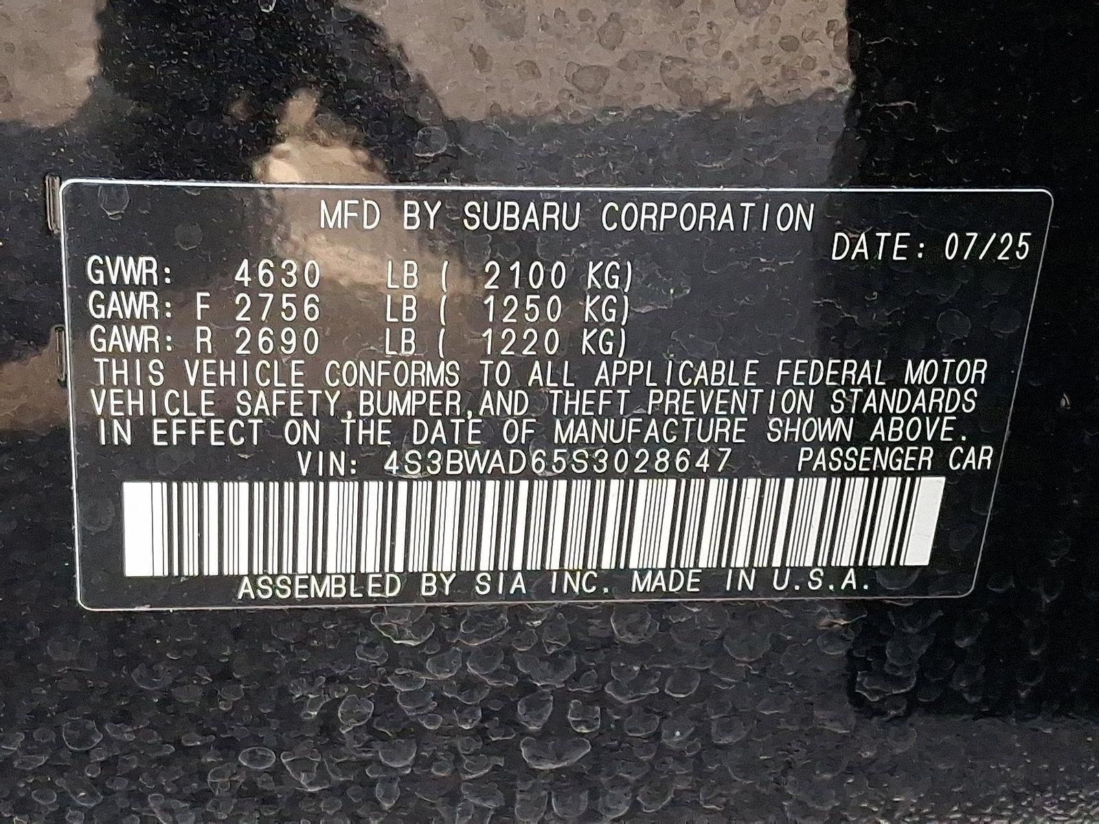 2025 Subaru Legacy Premium AWD