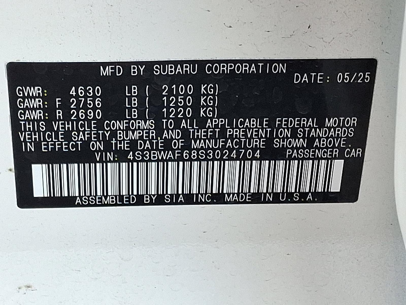 2025 Subaru Legacy Premium AWD