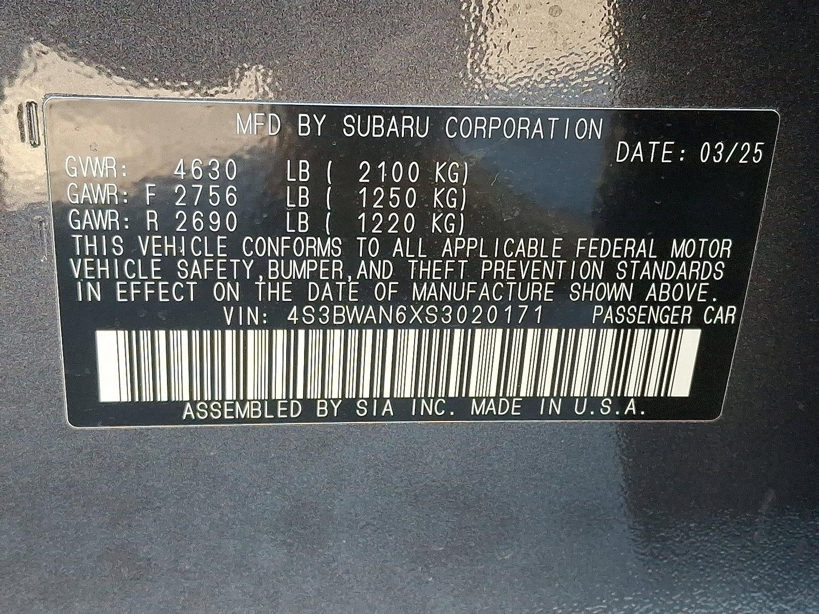 2025 Subaru Legacy Limited AWD