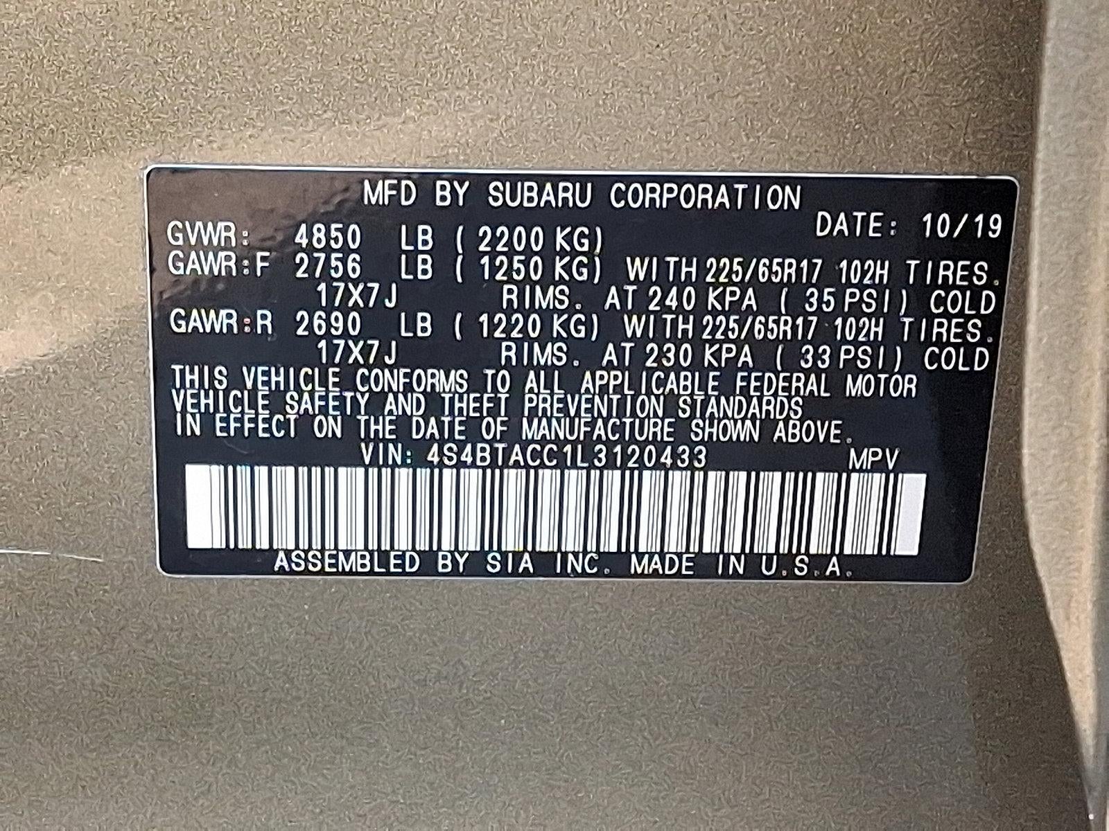 2020 Subaru Outback Premium CVT