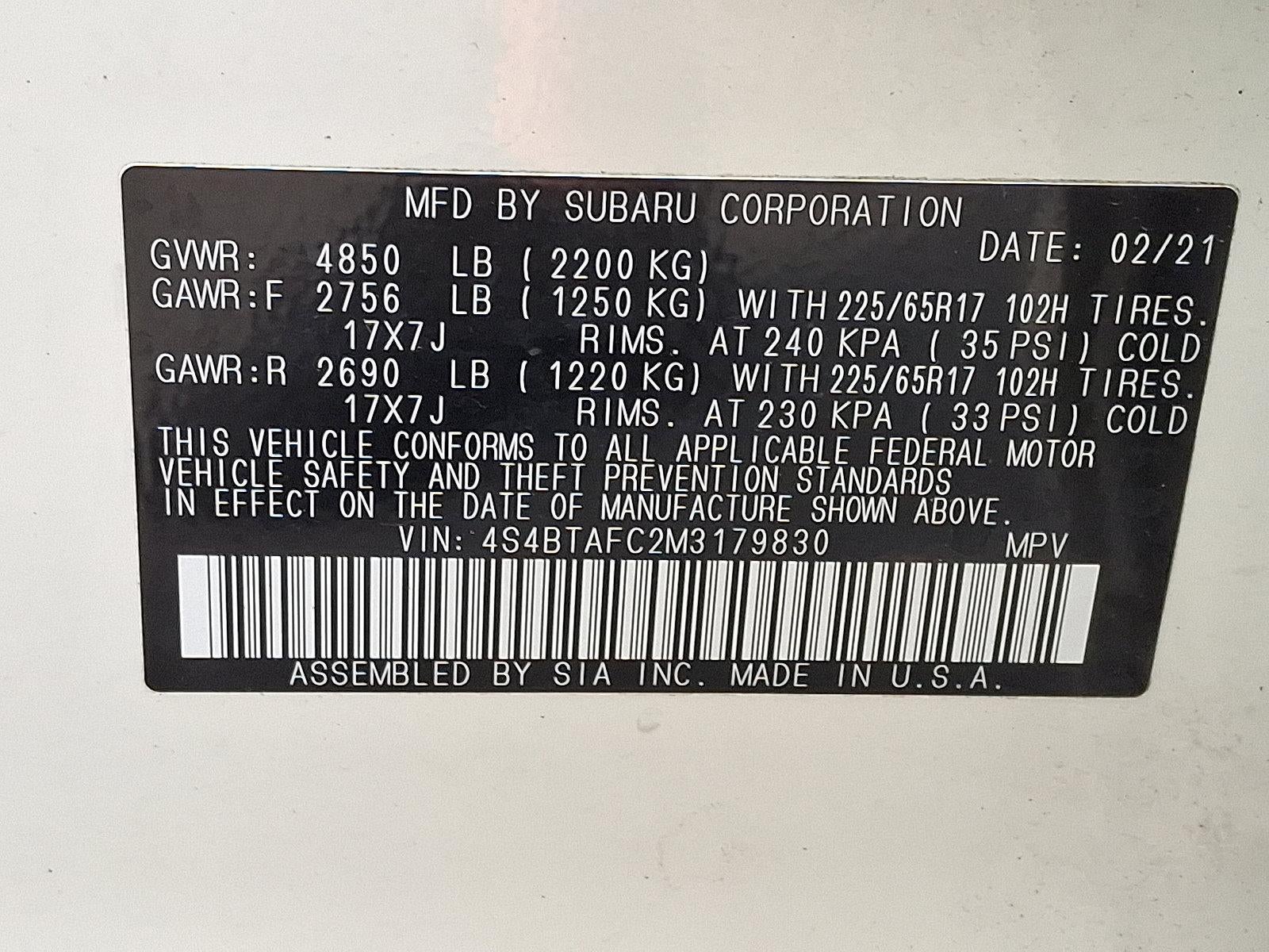 2021 Subaru Outback Premium CVT