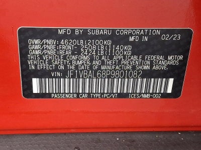 2023 Subaru WRX Limited Manual