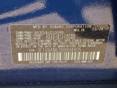 2024 Subaru WRX Limited CVT