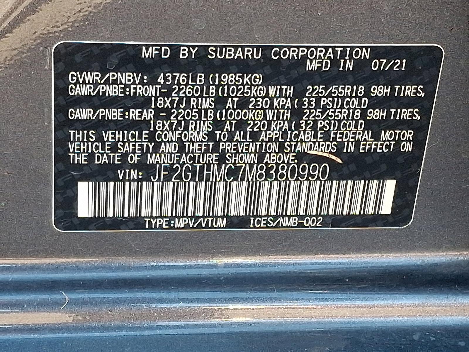 2021 Subaru Crosstrek Limited CVT