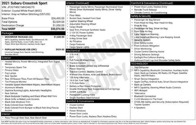 2021 Subaru Crosstrek Sport