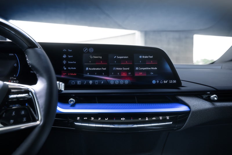 The 2026 OPTIQ-V Display Screen Displaying the V-Mode Settings | Faulkner Cadillac Bethlehem in Bethlehem PA